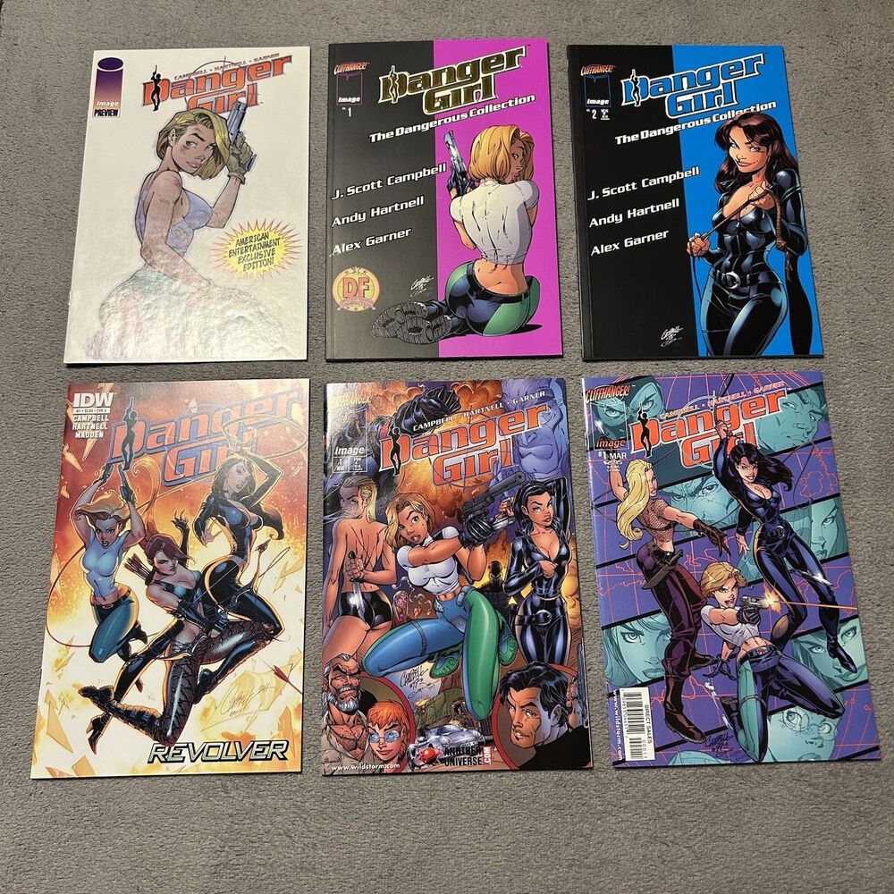 Danger Girl Comic Lot (10) J. Scott Campbell Image IDW Variants # 1 2 4 5 7